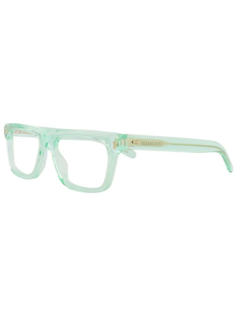 New Gucci Women's Eyeglasses Square Rectangle Recycled Acetate Frame Mens Green